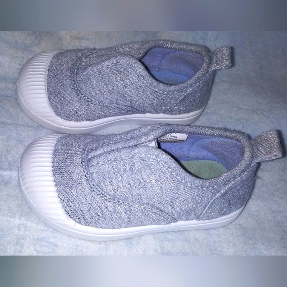 Cat and Jack Toddler Girl- Silver Slip On Shoes - Picture 2 of 6